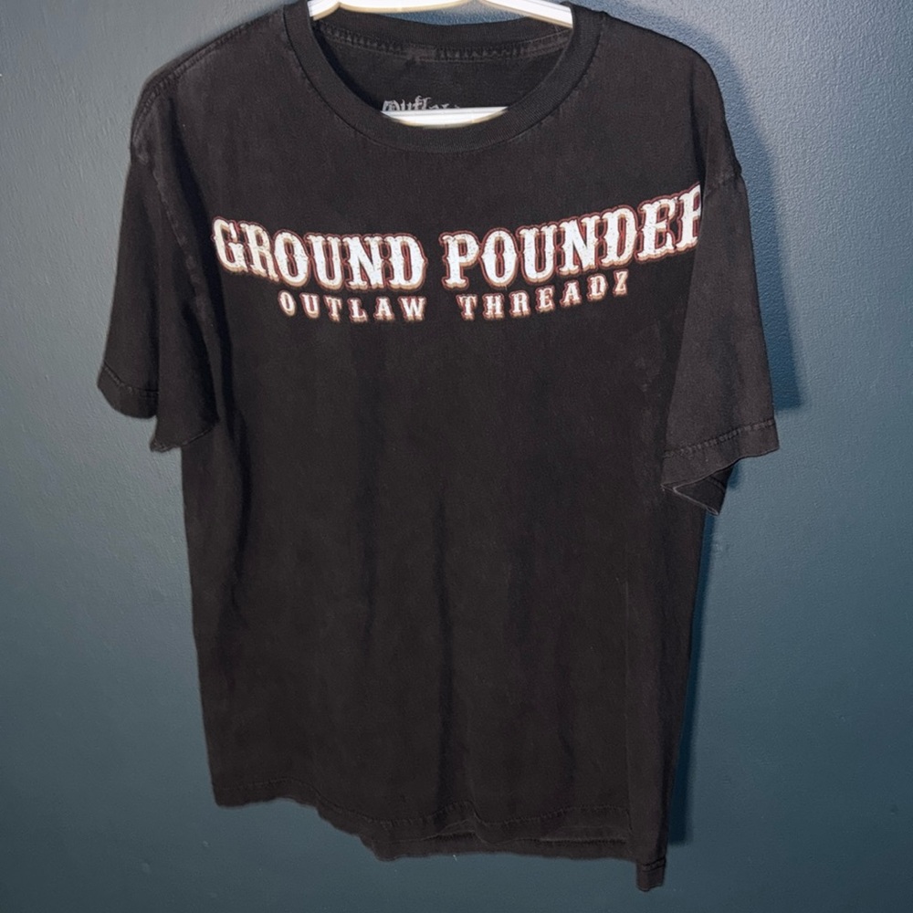 Outlaw Threadz Men’s Ground Pounder Black T-Shirt Size Large